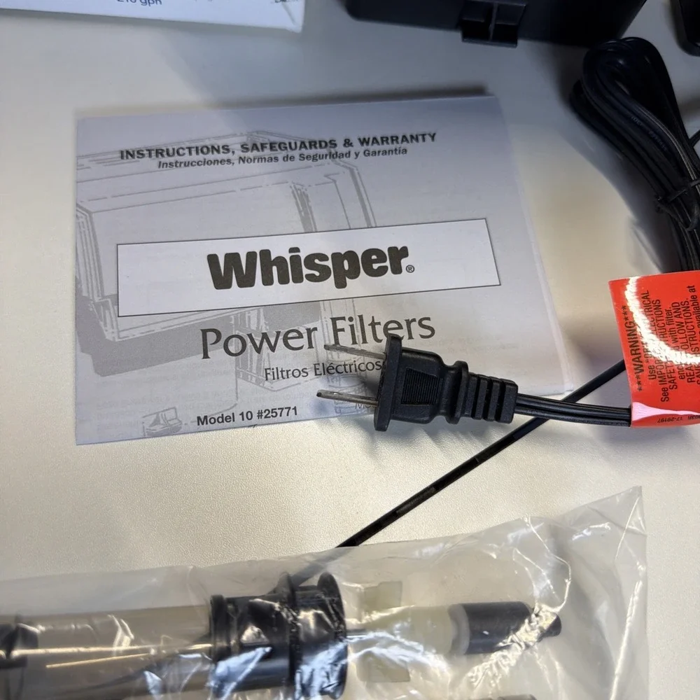 TETRA WHISPER 40 POWER FILTER 200 GPH for  AQUARIUMS up to 40 GALLONS